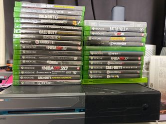 Xbox with a lot of games