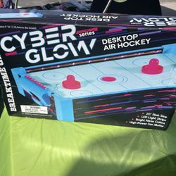 Cyber Glow Desktop Air Hockey Game – Fun LED Lights!