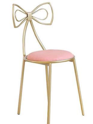 Couture Pink Vanity Chair with Bow Back