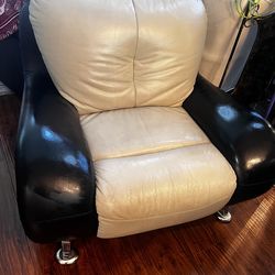 Two-tone  Leather Armchair