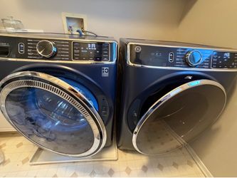 GE UltraFresh Sapphire Blue Smart Washer & Gas Dryer Set | GFW850SPNRS + GFD85GSPNRS