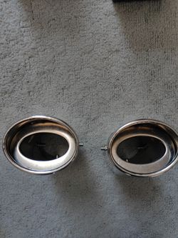 Two Dsycar Universal 1.5-2.25 Inch Adjustable Inlet Exhaust Tips, Bolt-On Design Chrome Plated Stain