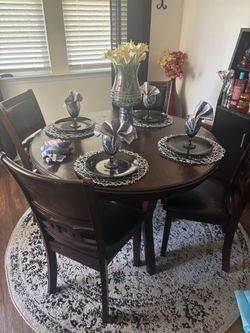 Dining table and chairs