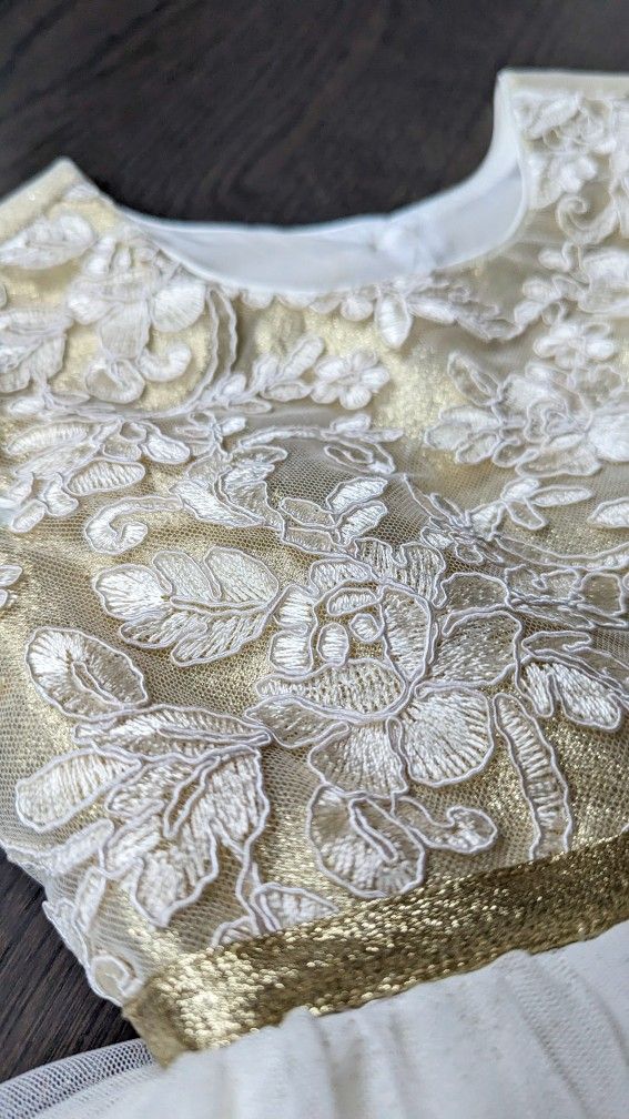 slim fit dress slacks Made in Italy! Michelina Bimbi Girls' Couture Gold Shimmer Dress and Bolero Set 3 Months / Gold