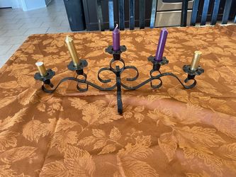 5-Arm Wrought Iron Candelabra