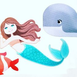 Mermaids | Reusable | Fabric Decals | Patches | Arts and Crafts | DIY crafts | Trendy | Custom | Pop Culture | 3 pack | ADD Me Ons