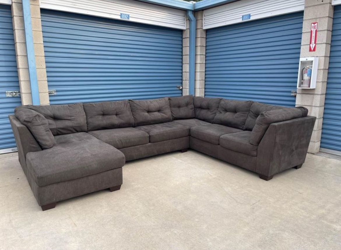 Charcoal Gray Sectional Couch With Delivery 