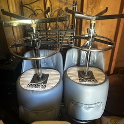 Admiral Chrome Inc. Vintage Light Blue Bar Stool Seat