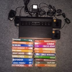 Atari 2600 Console Set With 20 Games Tested and Working See Pics 