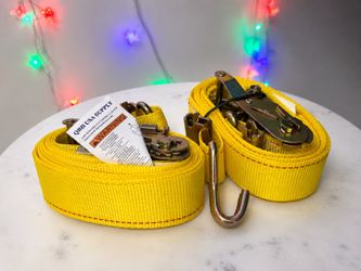 2” x 12FT Ratchet Tie Down Straps w/ Double J Hooks(2pack)