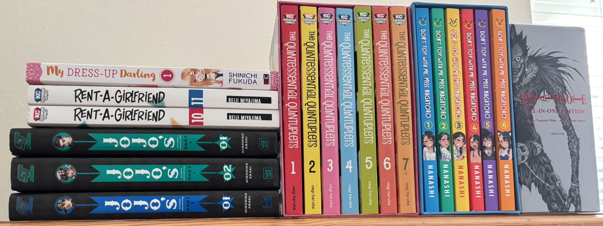 Full Manga Lot – JoJo’s, Death Note, Quintuplets, Nagatoro, Rent-A-Girlfriend, More!