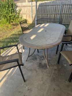 Stone patio table & chairs
