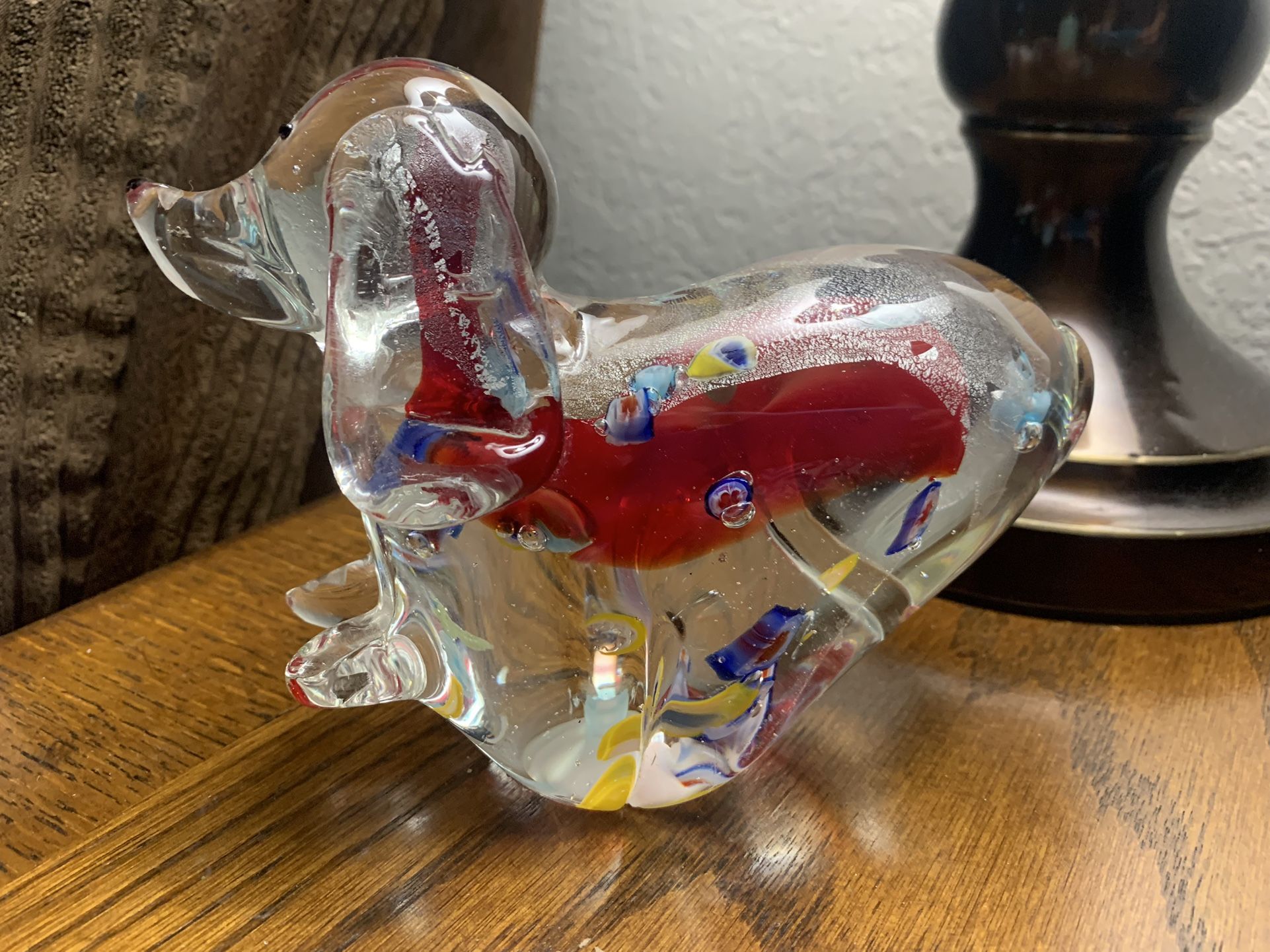 Glass Dog Paper Weight