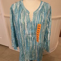 NWT Woman’s Gloria Vanderbilt 3/4 Sleeve Top Size XXLarge 