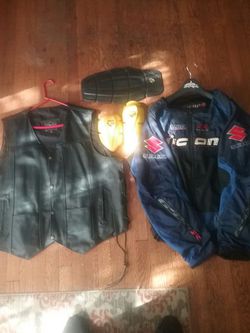 Leather vest ICON RACING JACKET