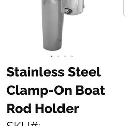 Stainless Steel Clamp On Rod Holder 