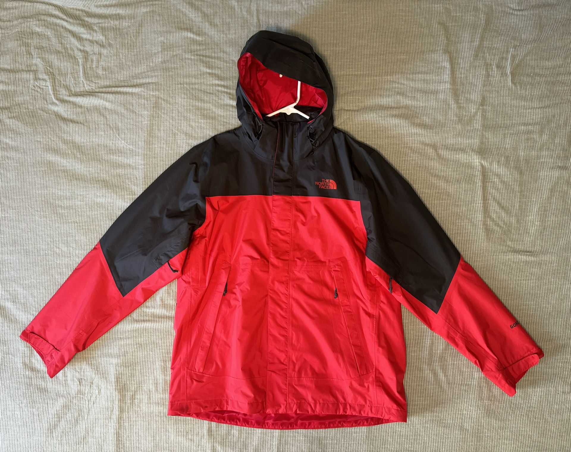 North Face Red And Black Waterproof Jacket NEW