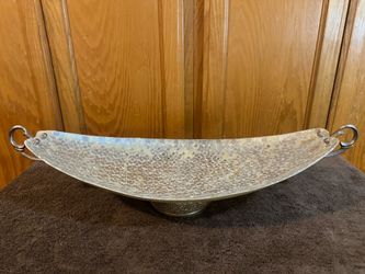 Beautiful Large Silver Mosaic Centerpiece Bowl Decorative Tray 26” x 10”