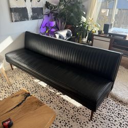 Leather "Truck Bench" Style Couch