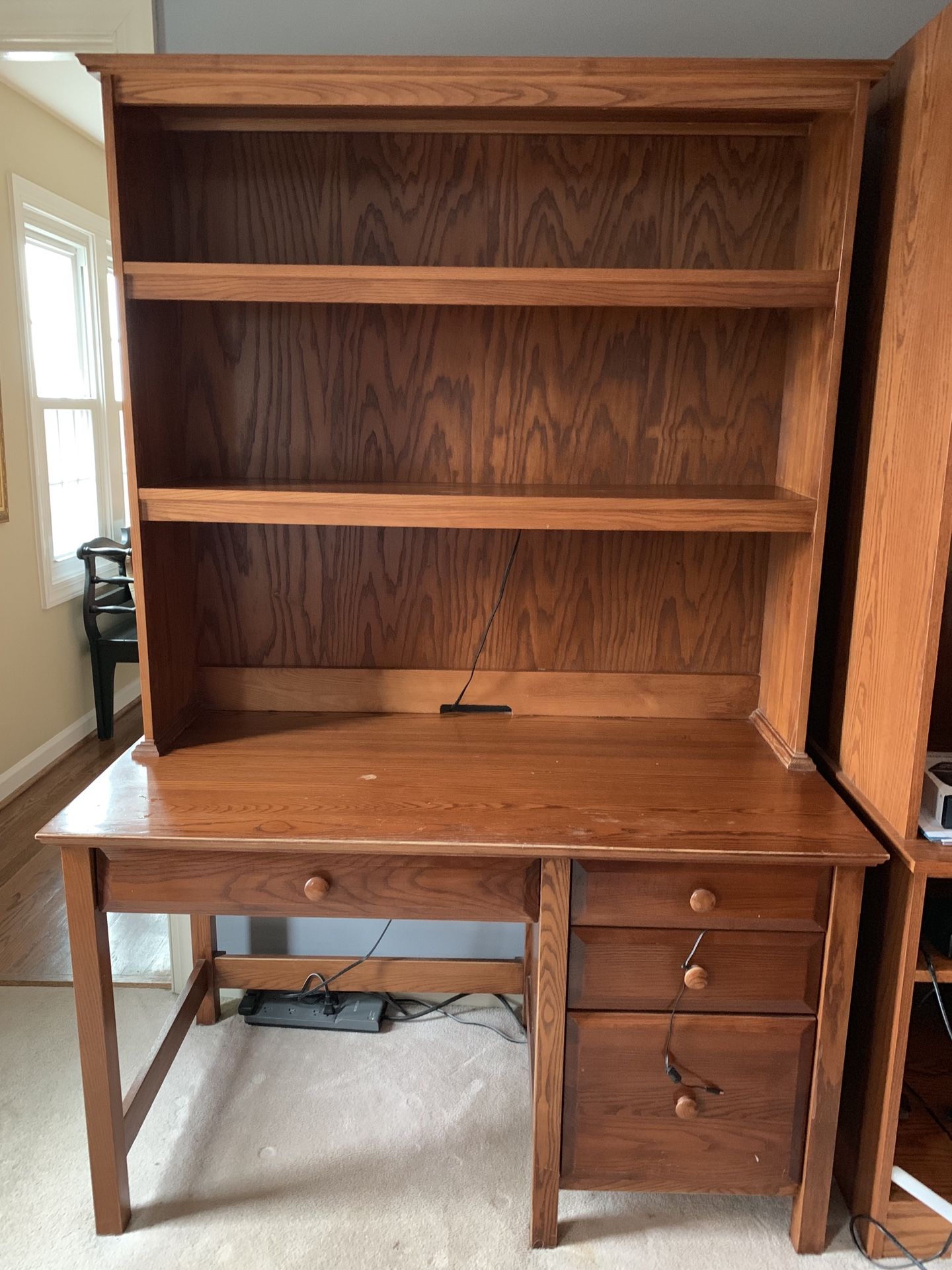 Two Piece Desk with Hutch