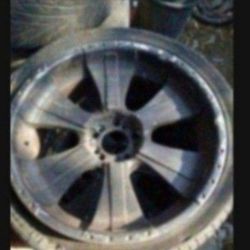 22-in Rims Five Lug Universal Fit Chevy Tahoe Or Silverado need tires have all center