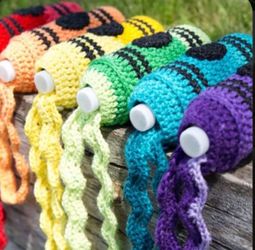 Crocheted Crayon Water Bottle Cozy 