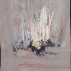 1977 Abstract Expressionist Mixed Media Painting – Signed “Manuel”