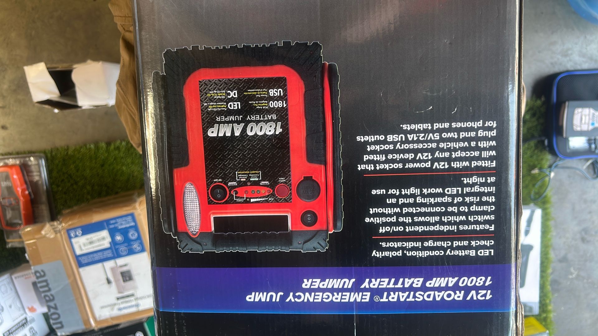 12V Roadstart Emergency Jump 1800 Amp Battery Jumper