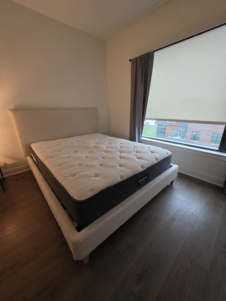 BeautyRest silver Queen mattress And Frame