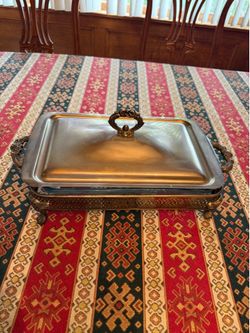 Vintage Table Top Serving Dish Silver Plated with special tarnish resistant finish that never needs Silver polishing
