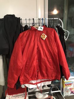 Red vinted windbreaker
