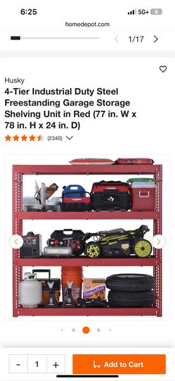 Red Shelving Unit husky Garage Storage