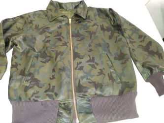 Camouflage % Napa leather jacket