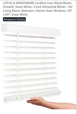 Lotus & Windoware Cordless Faux Wood Blinds 59x84