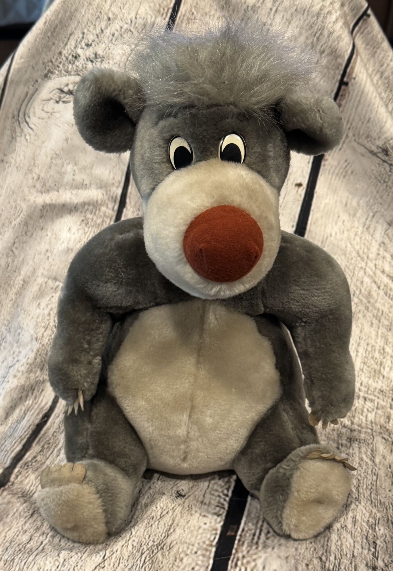Vintage 12” Disneyland Walt Disney World Baloo Bear Plush Jungle Book Stuffed Animal.
