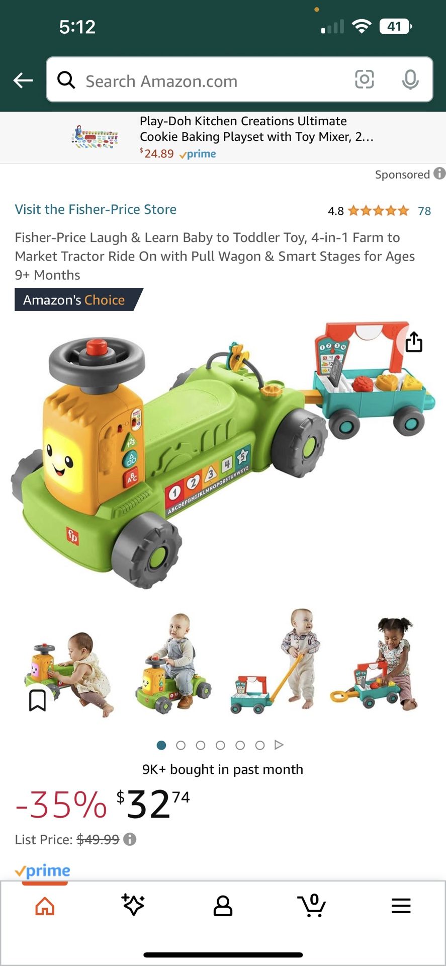 Kids Tractor/ Balance/Trainer 