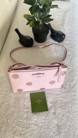 Kate Spade Haven Lane Ramey Blush Pink Glitter Polka Dot Crossbody Bag