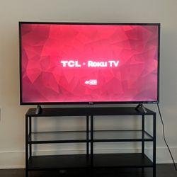 TCL 49” 4K Roku Smart TV + IKEA TV Stand
