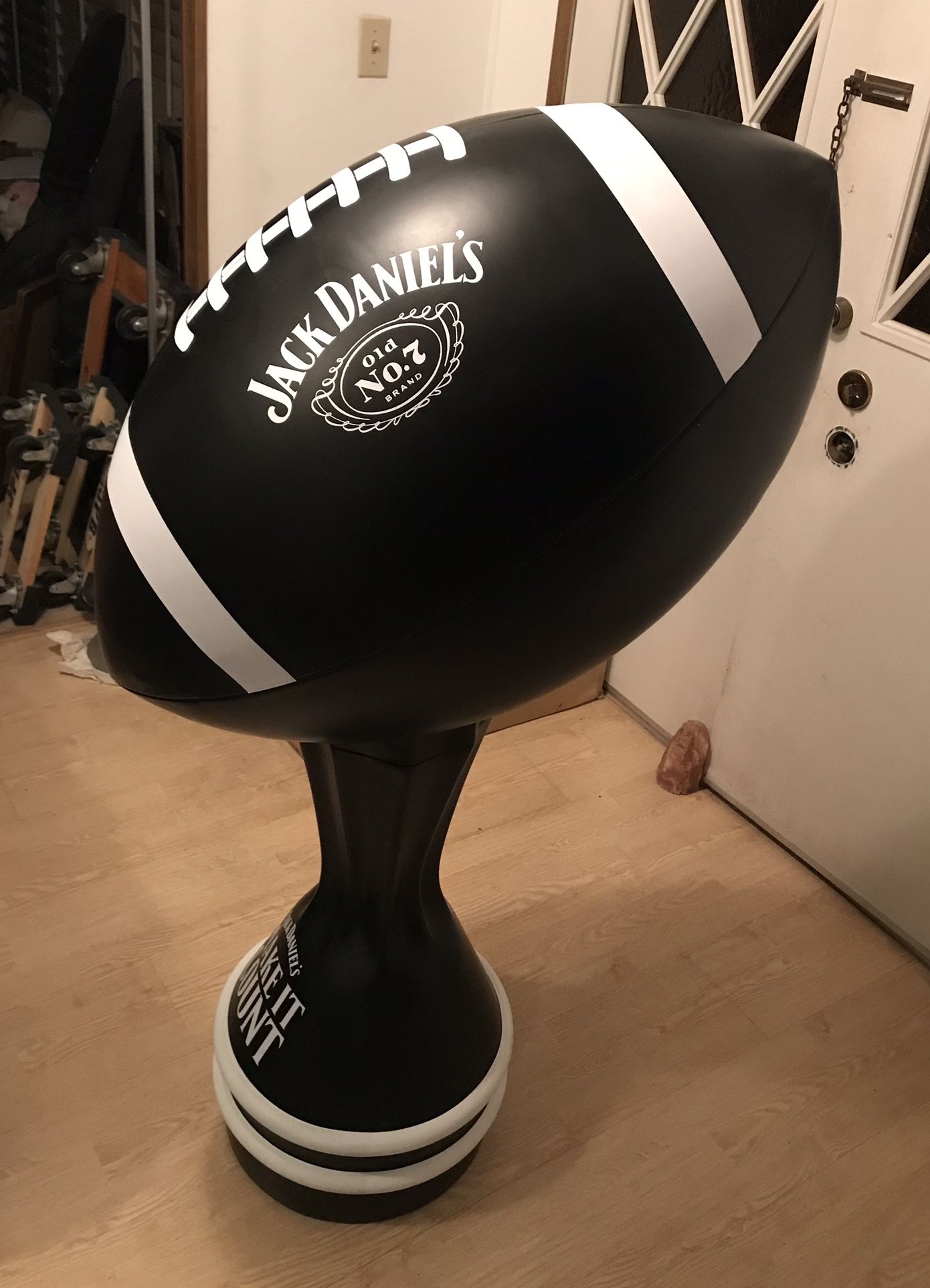 New Jack Daniels Hard Plastic Football & Stand