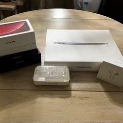 6-iPhone boxes,  1-AirPod box only  1-MacBook Air box only 