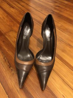 Aldo brown leather heels- size 7.5