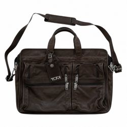 Vintage Tumi Alpha Brown Leather Expandable Laptop Messenger Bag