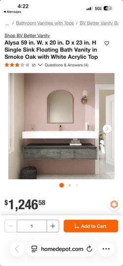Alysa  single sink floating bath vanity