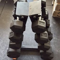 dumbbell weight set with rack
