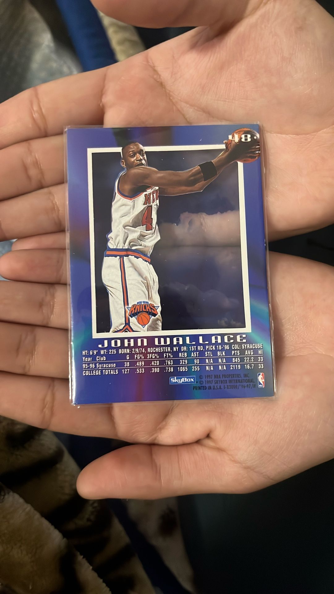 John Wallace NBA trading card