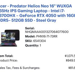 Acer Predator Gaming Laptop