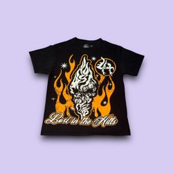 Lost Hills List In The Hills Orange Flame Graphic Tee Shirt Mens Size Medium 