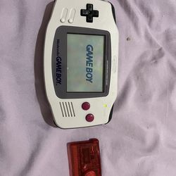 Grey Nintendo Gameboy Advance with Pokemon Ruby