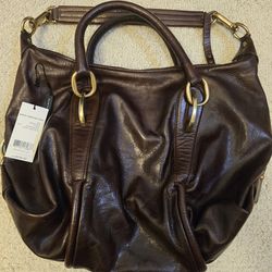 Elie Tahari genuine leather large handbag