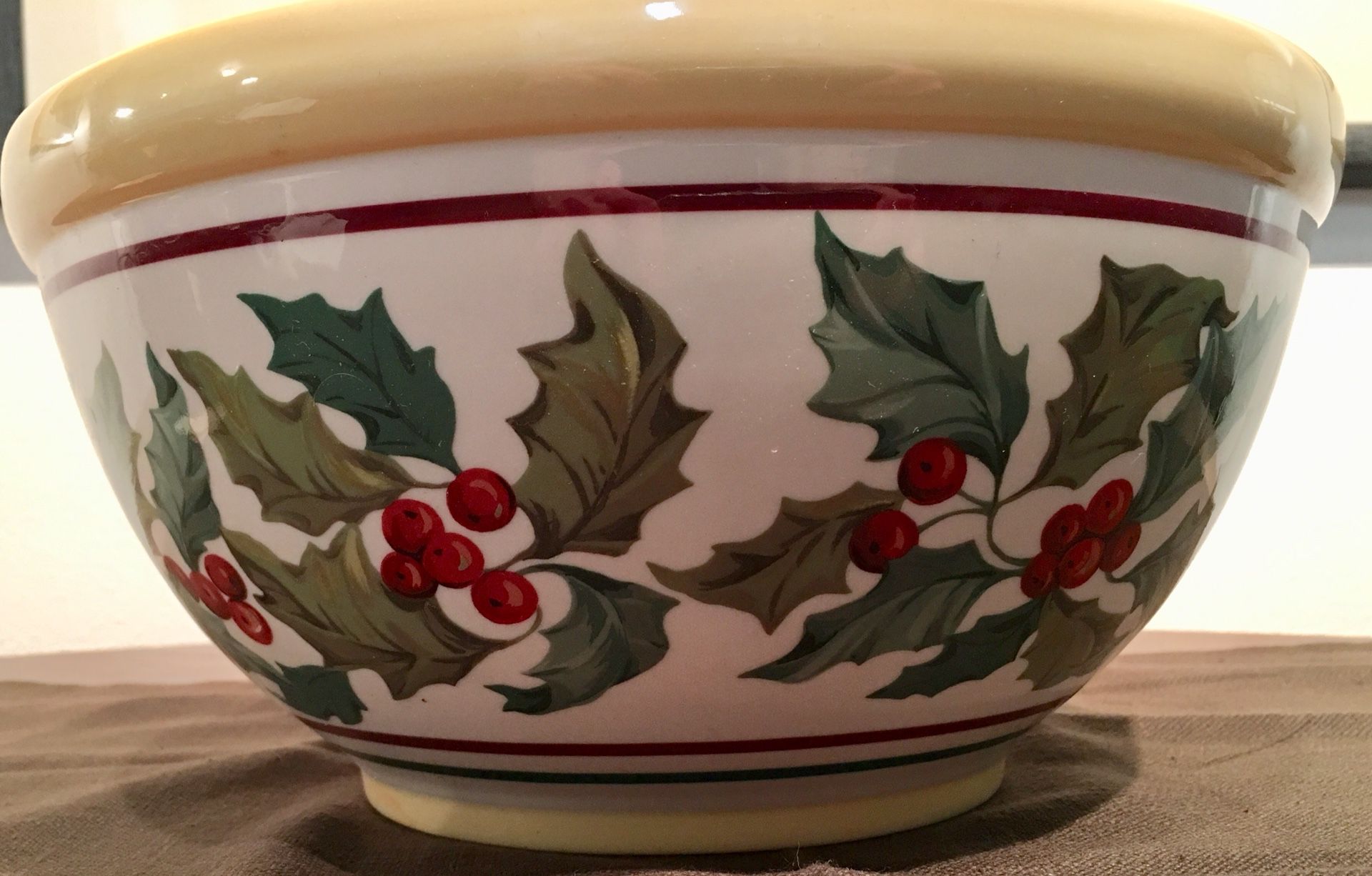 Longaberger Pottery Holiday Serving Bowl